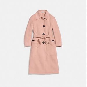 Coach Blush Wool Trench
